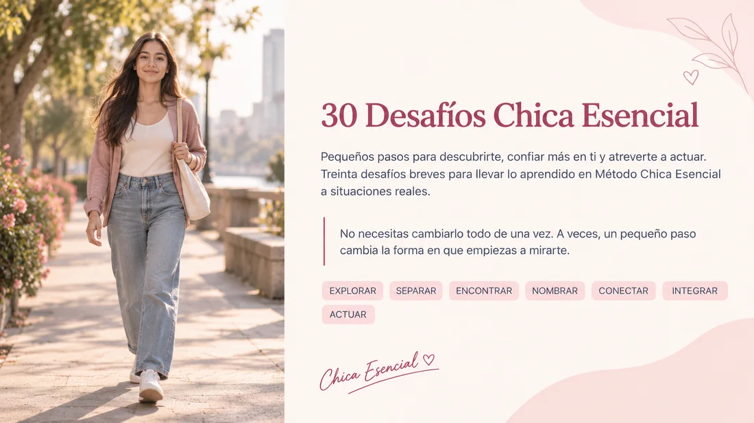 Portada original del bono 30 Desafíos Chica Esencial